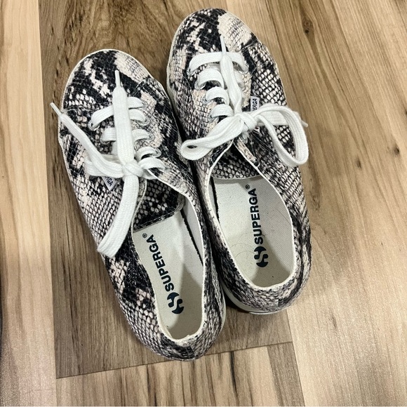 Superga Snakeskin Print Platform Sneakers - Picture 3 of 9